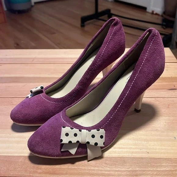 Lola Ramona Revisited plum vintage suade hills. Size 7 - Picture 2 of 7
